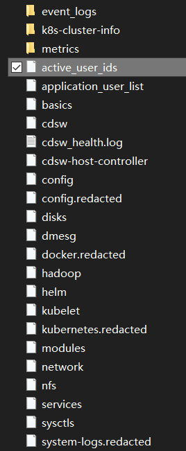 contents of CDSW diagnostic bundle